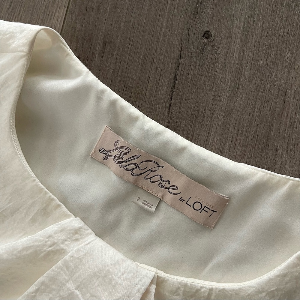 LOFT Lela Rose Ivory &‎ Cream Brocade Two Tone Dress - Picture 4 of 6